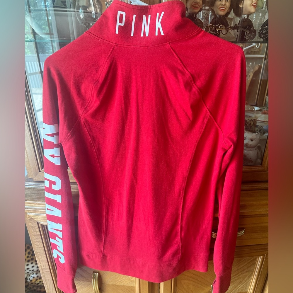 Women's NY Giants Red Half-Zip Sweater - Picture 3 of 4